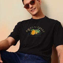 Mast & Harbour Relaxed Fit Graphic Printed Pure Cotton T-shirt-image-41