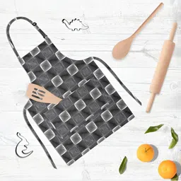 ArtzFolio Kids Black & White Printed Cotton Aprons-image-123