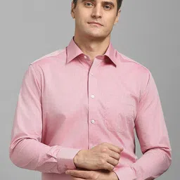 Louis Philippe Men Classic Regular Fit Spread Collar Textured Cotton Formal Shirt-image-45