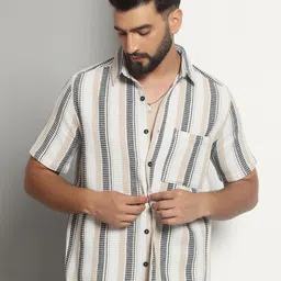 CHIMPAAANZEE Men Opaque Striped Casual Shirt-picture-48