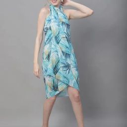 Claura Blue Printed Beachwear Sarong-image-69