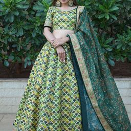 FABPIXEL Embroidered Semi-Stitched Lehenga & Unstitched Blouse With Dupatta-picture-19