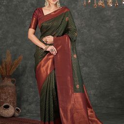 BAESD Ethnic Motif Woven Design Zari Kanjeevaram Saree-picture-5