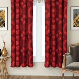SWAYAM Rust Set of 2 Window Curtains-image-0