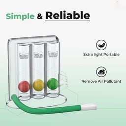 PAXMAX spirometer for Lungs Breathing Exercise | Respiratory Exerciser | 3 Balls Incentive Respirometer With Air Filter and Precise Inhalation Valve | Washable, Hygienic and Detachable image 3