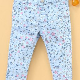 Simply Premium Full Length Leggings Floral Print - Blue-image-64