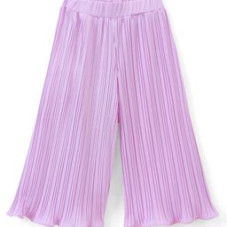 Little Kangaroos Woven Full Length Flared Pleated Palazzo - Lilac-image-4