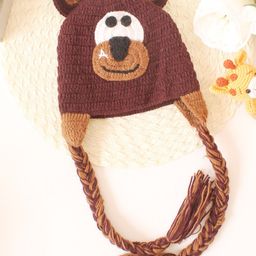 Woonie Handmade Crochet Bear Cap - Brown-image-57