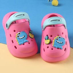 Cute Walk by Babyhug Clogs with Back Strap Closure & Dino Applique - Dark Pink-13