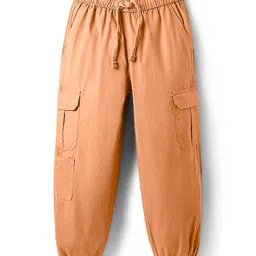 Pine Kids Cotton Elastane Knit Full Length Trouser With Cargo Pockets - Orange-picture-21