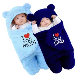 Babyzone Super Soft Hooded Baby Blanket Wearable Swaddle Wrapper For 0-6 Months Baby Boys and Baby Girls - Pack of 2-picture-49