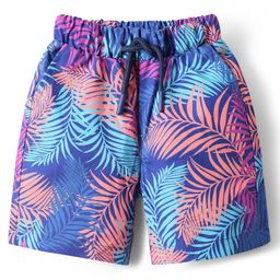 Babyhug Cotton Woven Tropical Theme Printed Swimming Trunk - Multi Colour-image-22