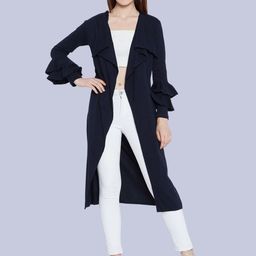 Hypernation Cotton Open Front Longline Shrug-45