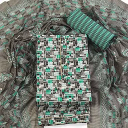 Panzora Geometric Printed Soft Cotton Unstitched Dress Material-image-4