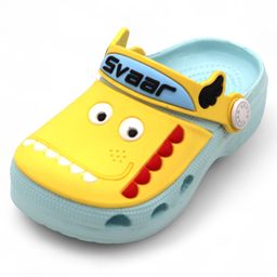 Svaar Dinosaur Face Patch Detailed Perforated Clogs - Blue image 3