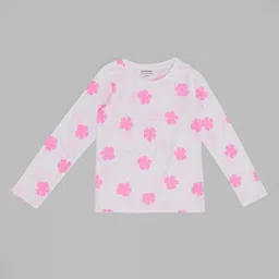 Pantaloons Junior Girls Floral Printed Round Neck Pure Cotton T-shirt-picture-18