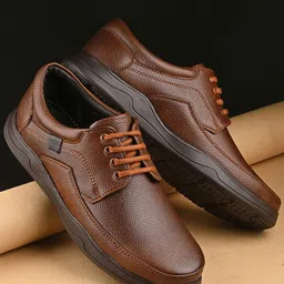 Mactree Men Leather Textured Lace-Ups Round Toe Sneakers-picture-41