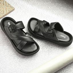 Roadster Men Black PU Comfort Sandals-picture-49