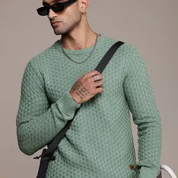 The Roadster Life Co. Geometric Self Designed Pure Acrylic Pullover-image-73