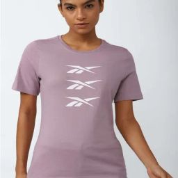Reebok Lilac Cotton Graphic Print Sports T-Shirt-image-98