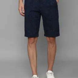 Allen Solly Navy Cotton Slim Fit Printed Shorts-picture-38