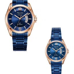 Alexandre Christie Unisex Set Of 2 Embellished Dial Analogue Watch 8684MDLDURBU-image-40