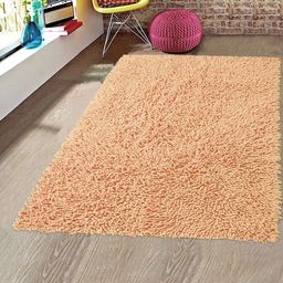 Saral Home Beige Solid Shaggy Anti-Skid Carpet-picture-41