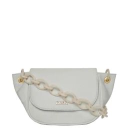 KLEIO White Solid Medium Shoulder Handbag-image-36
