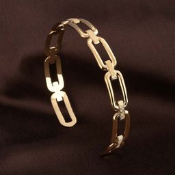 PALMONAS Gold-Plated Link Cuff Bracelet-image-13