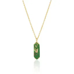 March by FableStreet 18k Gold-Plated 92.5 Sterling Silver Green Copper Turquoise Necklace for Women-image-62