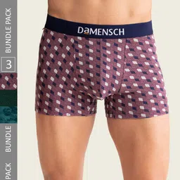 DaMENSCH Deo-Cotton Printed Pack of 3 Anti-Bacterial Cotton Trunks-picture-42