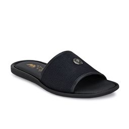 Hitz Men Black Embellished Sliders-10