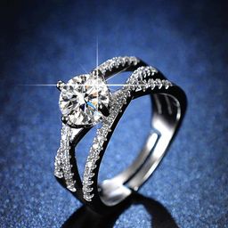 Designs & You Silver-Plated American Diamond Studded Adjustable Finger Ring-35