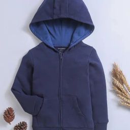 Nino Bambino Kids Navy Solid Full Sleeves Hoodie-image-26