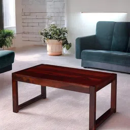 Ikiriya RedSheesham Wood Contemporary Honey Finish Rectangle Coffee Table-image-75
