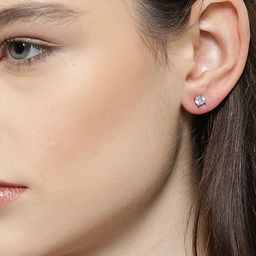 fabula Set of 2 Cubic Zirconia Studded & Perals Beaded Circular Shaped Studs image 3