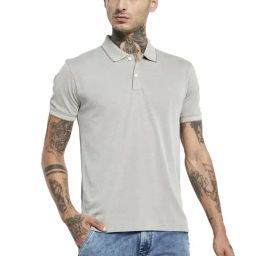Octave Brown Cotton Regular Fit Self Pattern Polo T-Shirt-picture-36