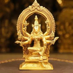 Ekaa Handicrafts Gold 9" Brass Goddess Varahi Devi Idol Varah Maa Statue-image-38