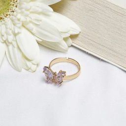 Joker & Witch Purple & Golden Vacation Vibe Mabel Butterfly Stone Finger Ring-5