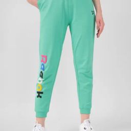 Reebok Green Cotton Printed Sports Joggers-image-51