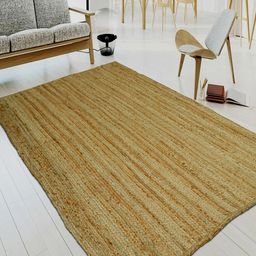 MRIC Beige Self Design Jute Carpet-9