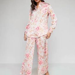 AND White & Pink Floral Print Shirt With Pants-image-54