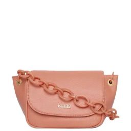 KLEIO Pink Solid Medium Shoulder Handbag-picture-10