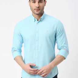 Dragon Hill Turquoise Slim Fit Shirt-image-49