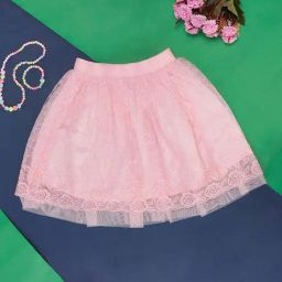 Pantaloons Junior Pink Cotton Regular Fit Skirt-24