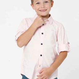 Kate & Oscar Kids Pink Cotton Regular Fit Full Sleeves Shirt-image-22