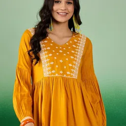 Sangria Embroidered V-Neck Top-image-64
