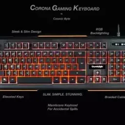 Cosmic Byte Cb-Gk-02 Corona 7 Color RGB Backlit With Effects Anti-Ghosting Wired Usb Gaming Keyboard image 2