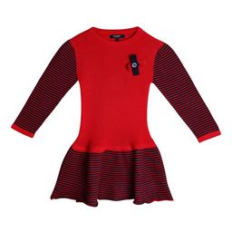 Style Quotient Girls Red & Black Striped Drop-Waist Dress-picture-35