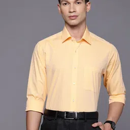 Raymond Slim Fit Self Design Textured Pure Cotton Formal Shirt-image-32